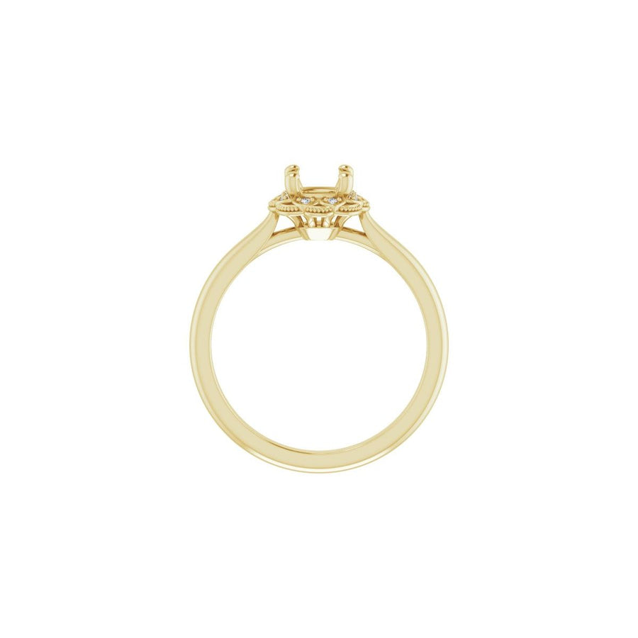 Cushion Bezel-Set Halo-Style Engagement Ring Semi-Mount - gallery - Series 124282