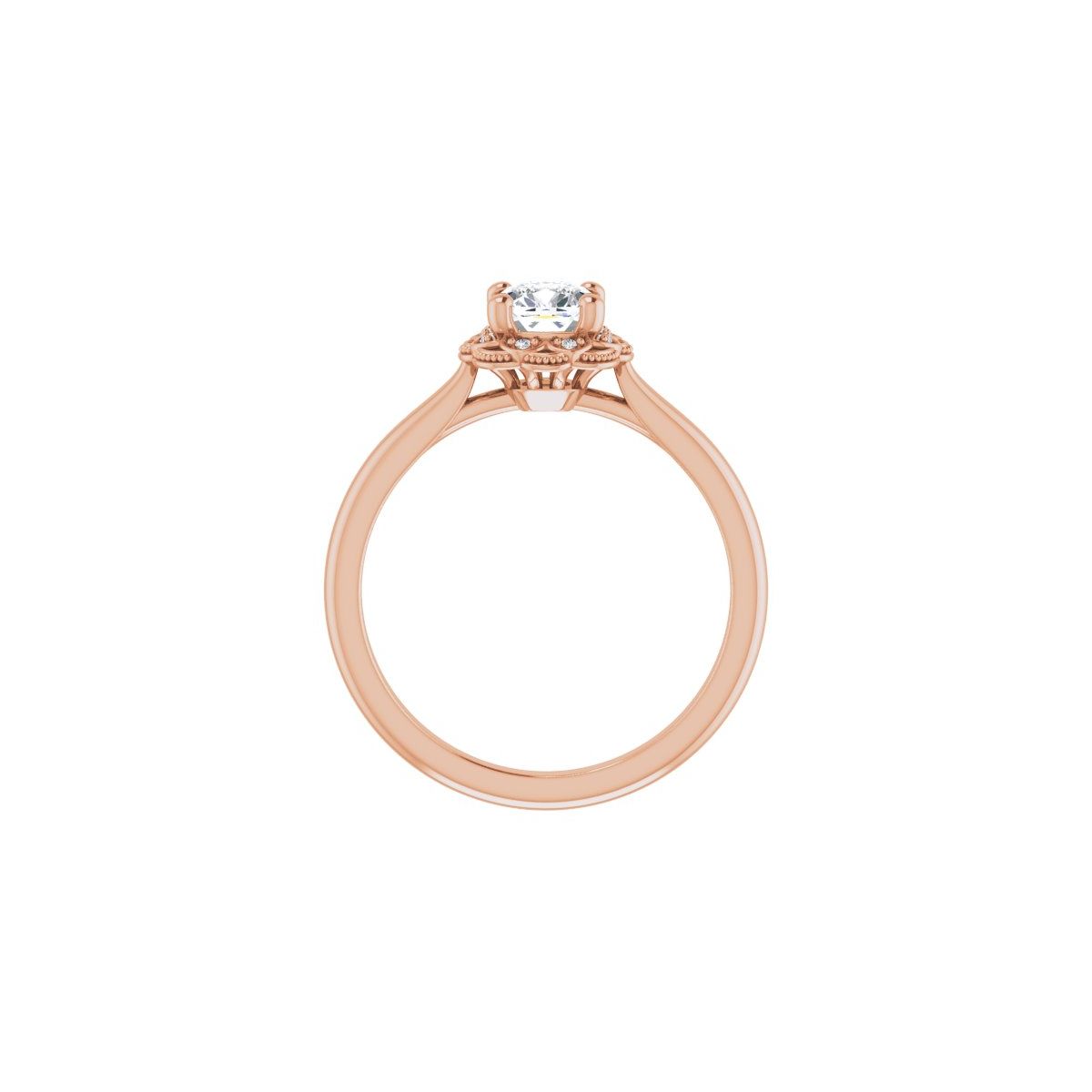 Cushion Bezel-Set Halo-Style Engagement Ring Semi-Mount - gallery - Series 124282