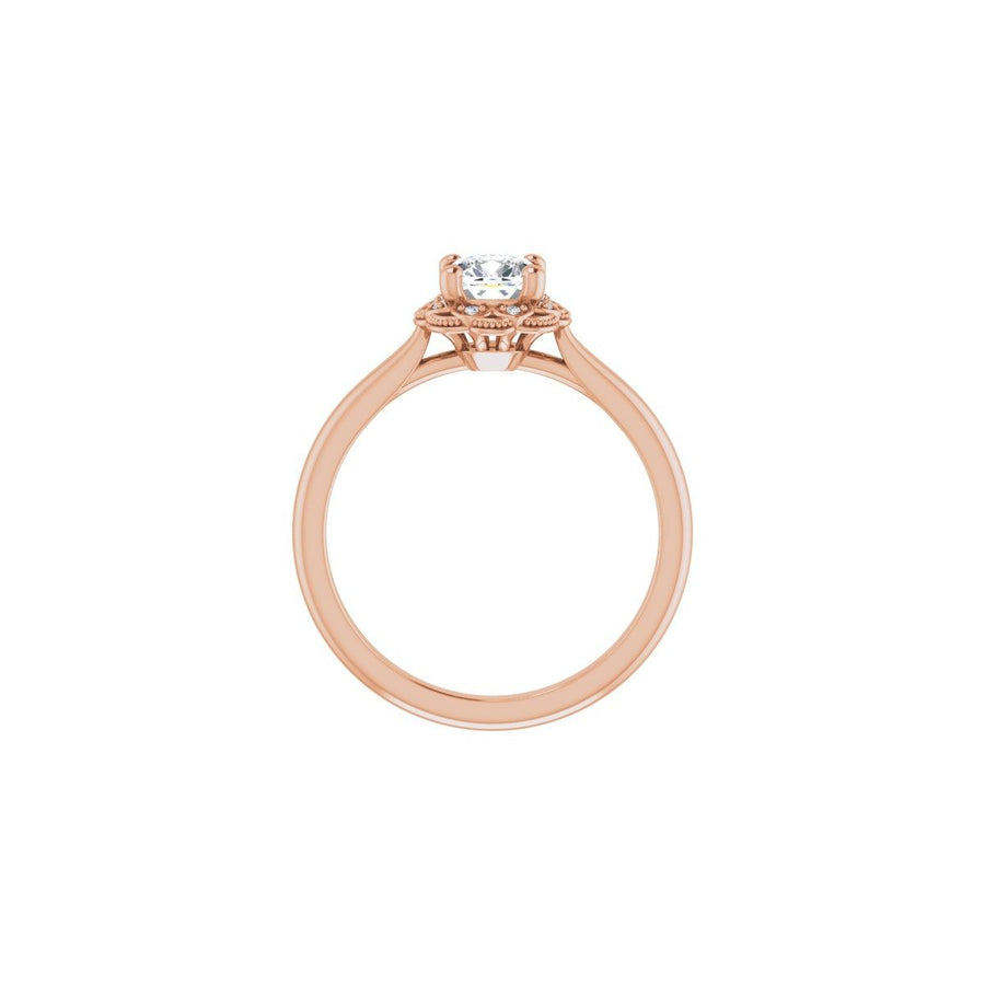 Cushion Bezel-Set Halo-Style Engagement Ring Semi-Mount - gallery - Series 124282