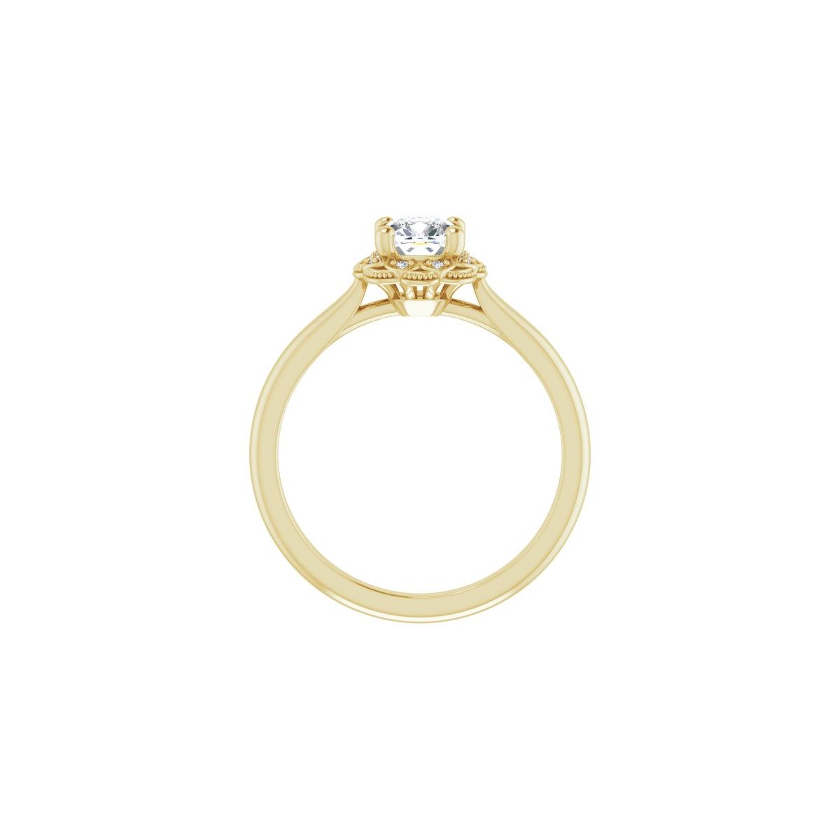 Cushion Bezel-Set Halo-Style Engagement Ring Semi-Mount - gallery - Series 124282