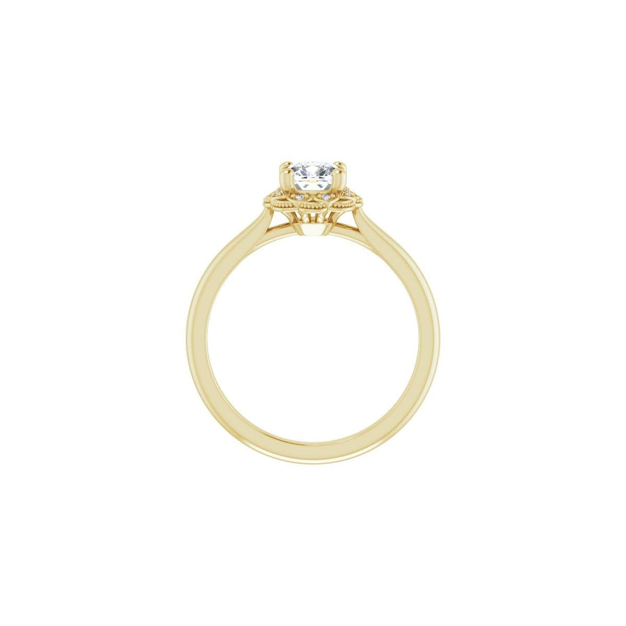 Cushion Bezel-Set Halo-Style Engagement Ring Semi-Mount - gallery - Series 124282