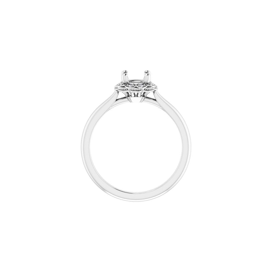 Cushion Bezel-Set Halo-Style Engagement Ring Semi-Mount - gallery - Series 124282