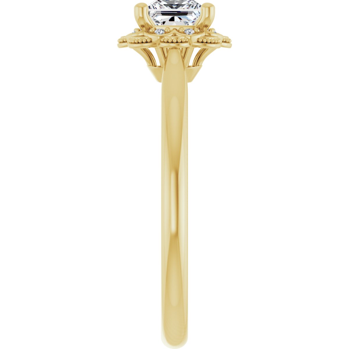 Square Bezel-Set Halo-Style Engagement Ring Semi-Mount - gallery - Series 124282