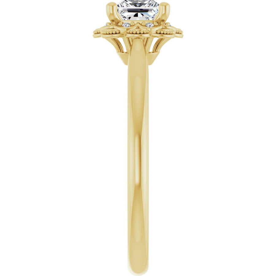 Square Bezel-Set Halo-Style Engagement Ring Semi-Mount - gallery - Series 124282