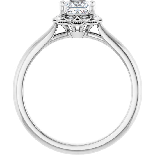 Square Bezel-Set Halo-Style Engagement Ring Semi-Mount - gallery - Series 124282