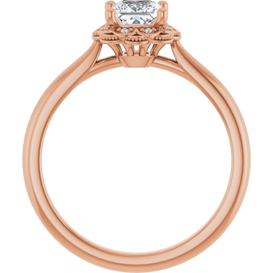 Square Bezel-Set Halo-Style Engagement Ring Semi-Mount - gallery - Series 124282