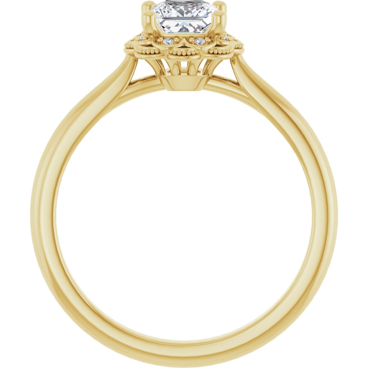 Square Bezel-Set Halo-Style Engagement Ring Semi-Mount - gallery - Series 124282