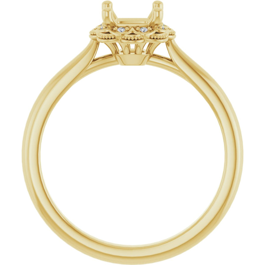 Square Bezel-Set Halo-Style Engagement Ring Semi-Mount - gallery - Series 124282