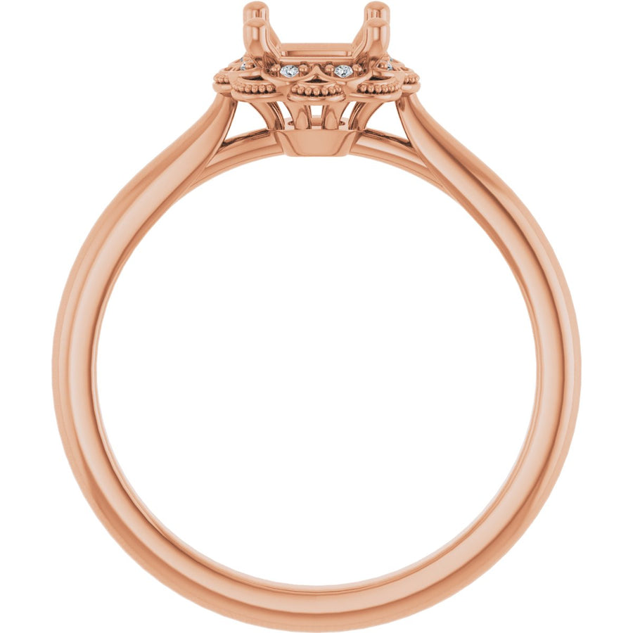 Square Bezel-Set Halo-Style Engagement Ring Semi-Mount - gallery - Series 124282