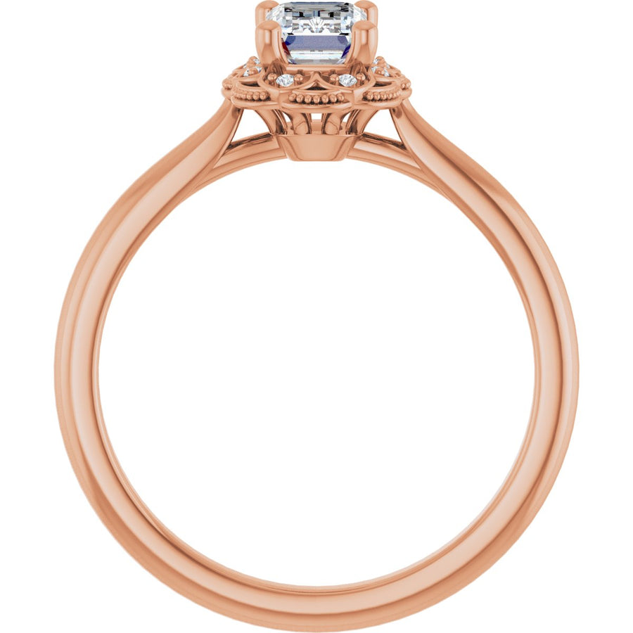 Emerald Bezel-Set Halo-Style Engagement Ring Semi-Mount - gallery - Series 124282
