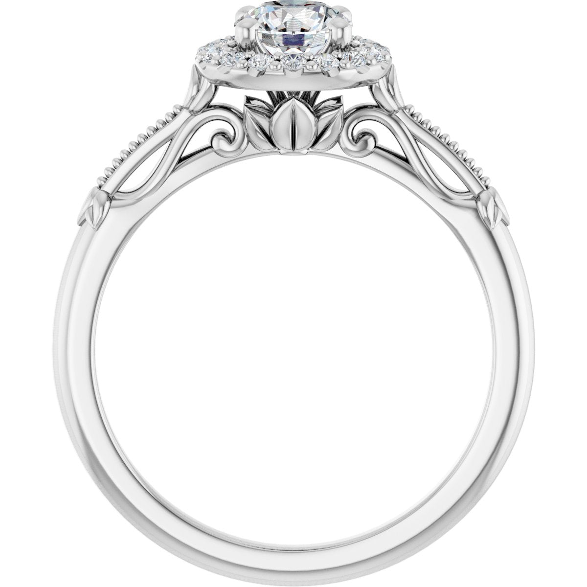 Round Halo-Style Engagement Ring Semi-Mount - gallery - Series 124330