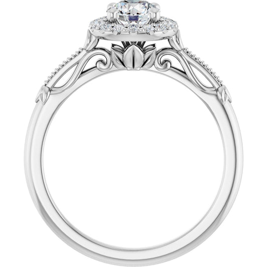 Round Halo-Style Engagement Ring Semi-Mount - gallery - Series 124330