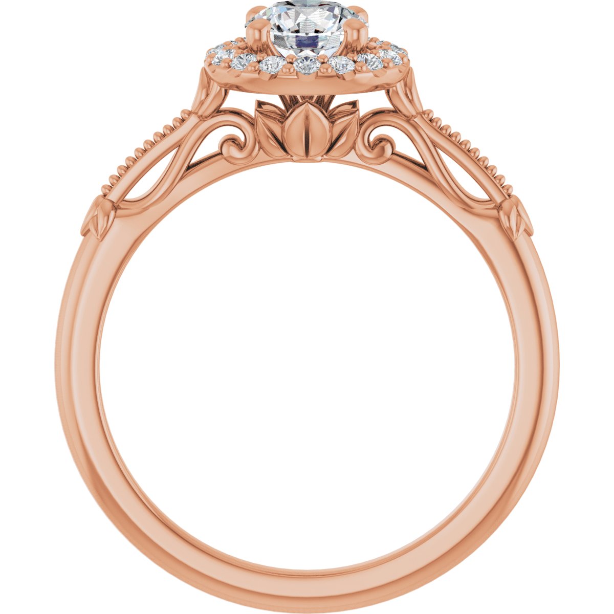 Round Halo-Style Engagement Ring Semi-Mount - gallery - Series 124330