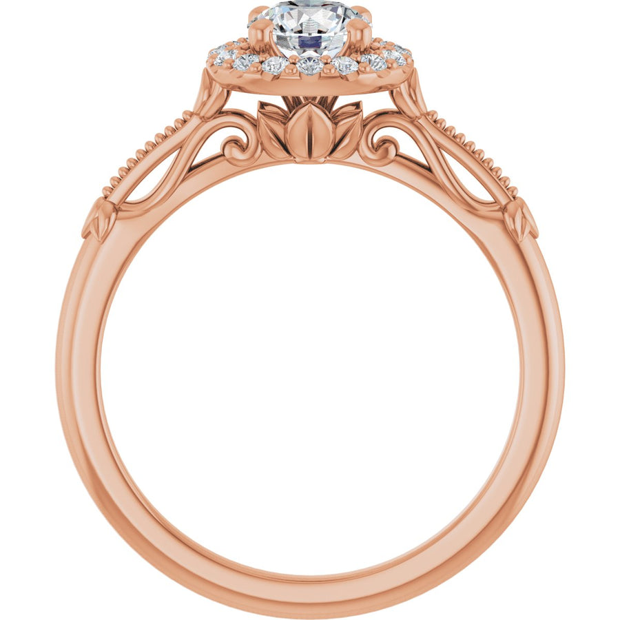 Round Halo-Style Engagement Ring Semi-Mount - gallery - Series 124330