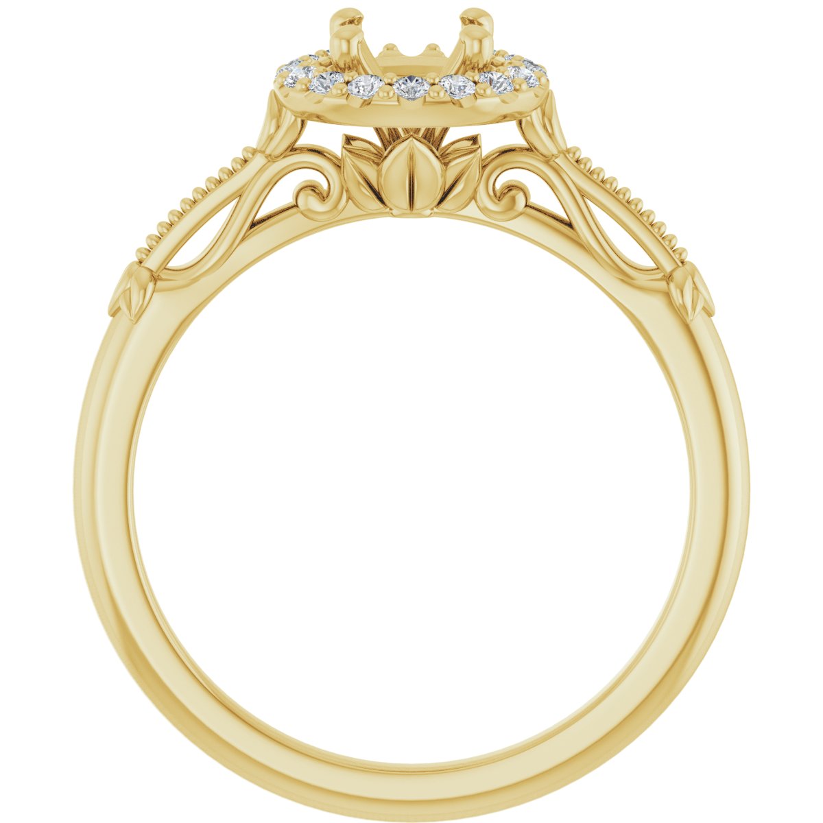 Round Halo-Style Engagement Ring Semi-Mount - gallery - Series 124330