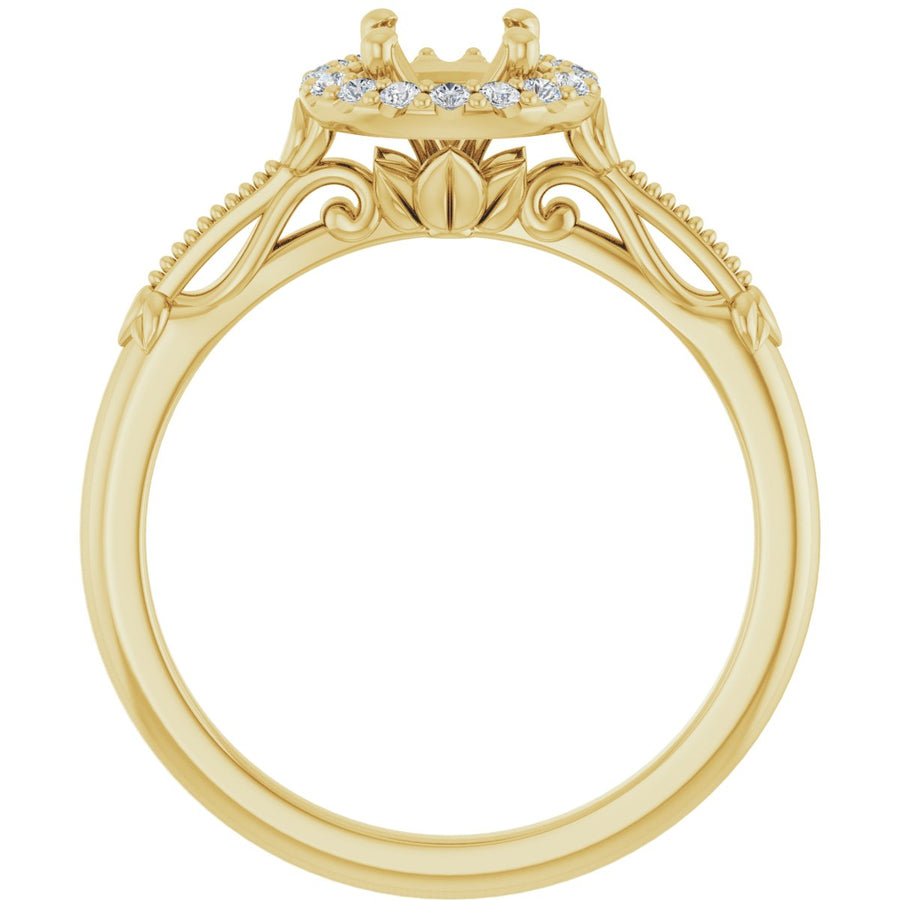 Round Halo-Style Engagement Ring Semi-Mount - gallery - Series 124330