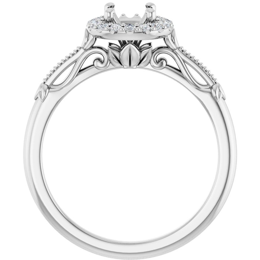 Round Halo-Style Engagement Ring Semi-Mount - gallery - Series 124330