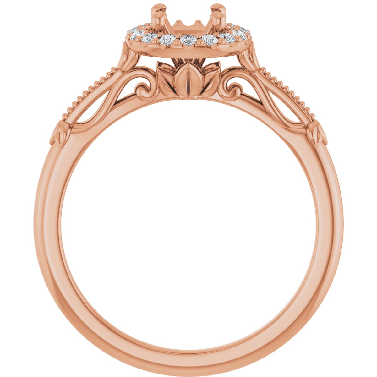 Round Halo-Style Engagement Ring Semi-Mount - gallery - Series 124330
