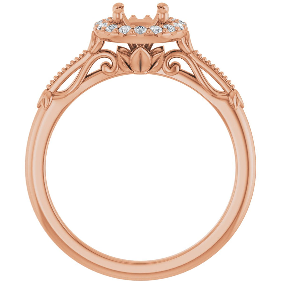 Round Halo-Style Engagement Ring Semi-Mount - gallery - Series 124330