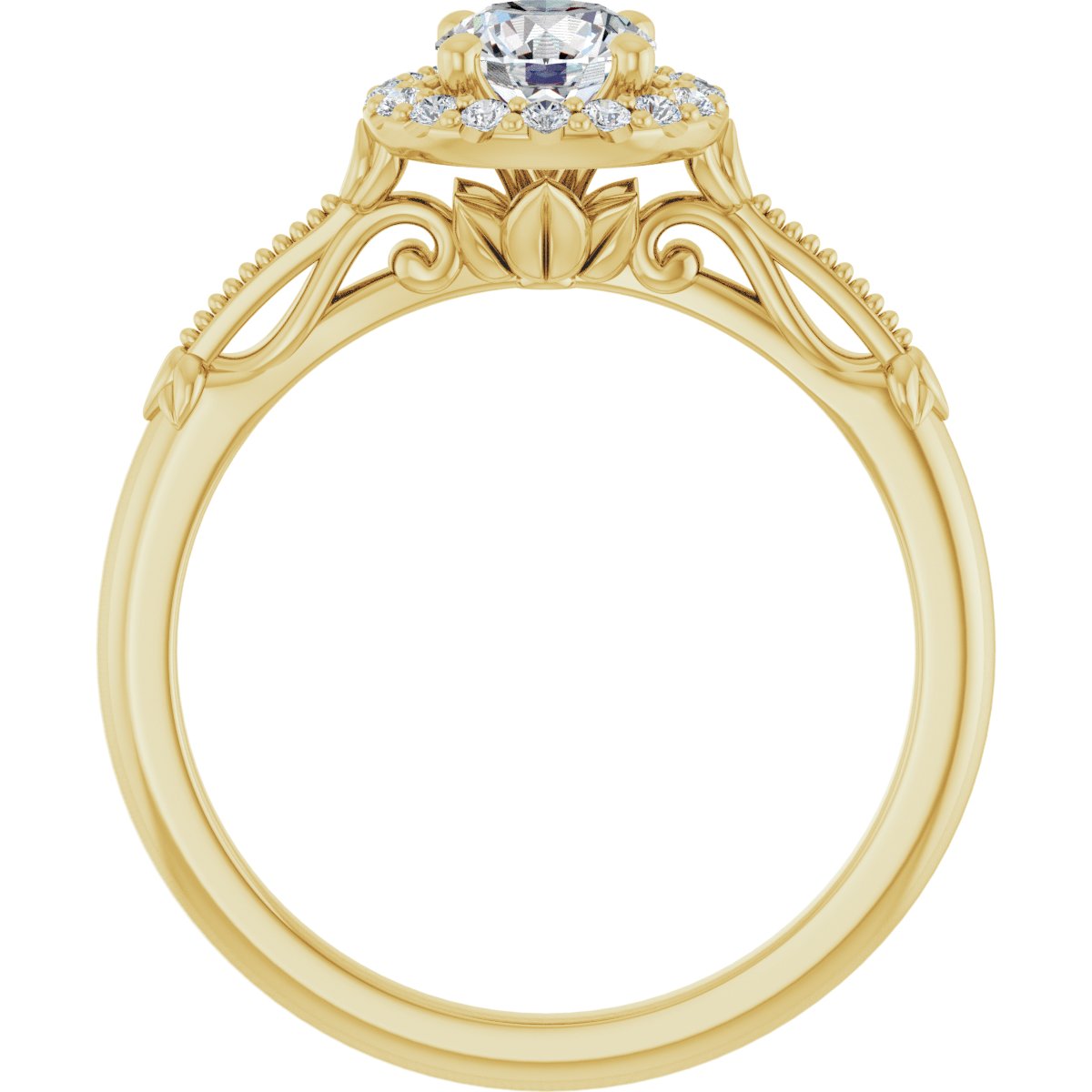 Round Halo-Style Engagement Ring Semi-Mount - gallery - Series 124330
