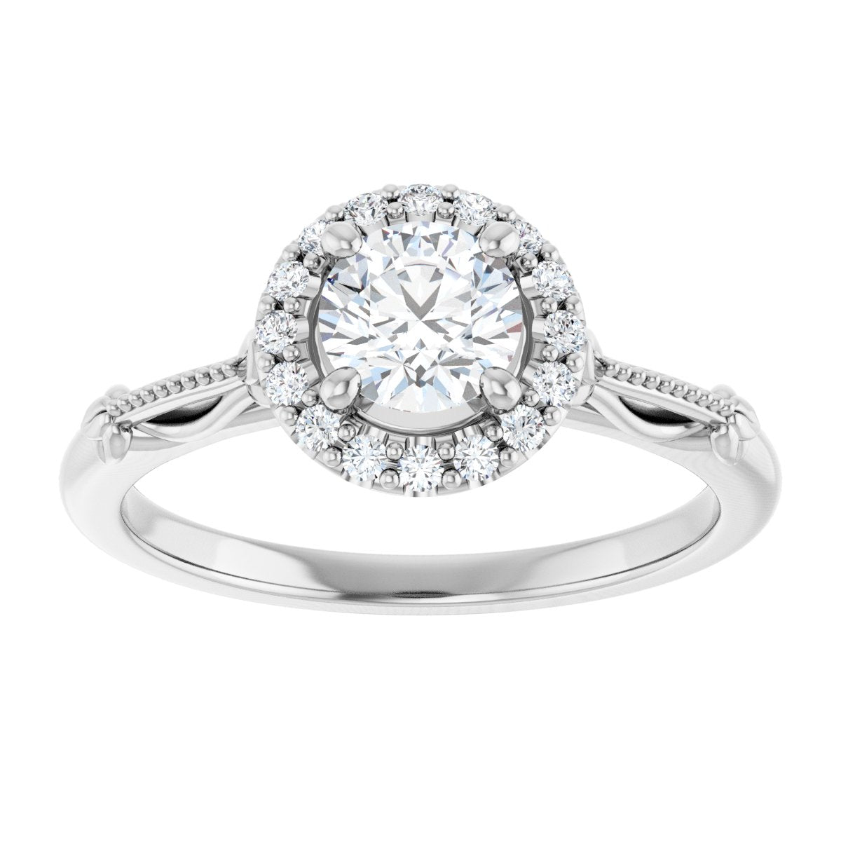 Round Halo-Style Engagement Ring Semi-Mount - gallery - Series 124330