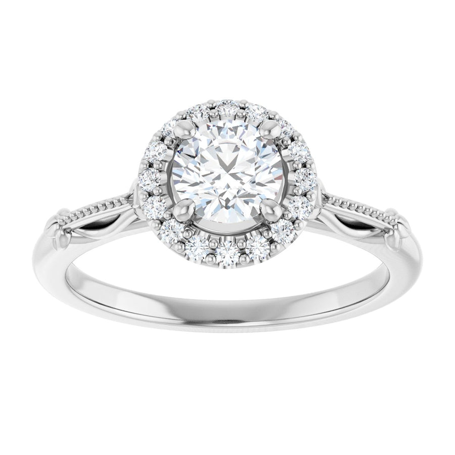 Round Halo-Style Engagement Ring Semi-Mount - gallery - Series 124330