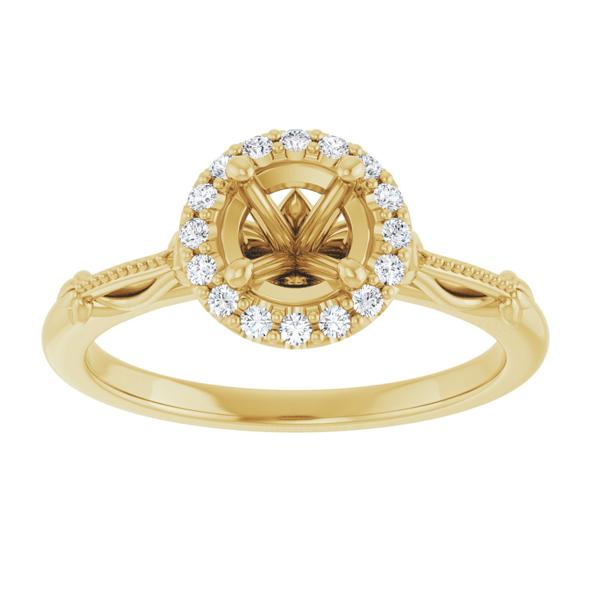 Round Halo-Style Engagement Ring Semi-Mount - gallery - Series 124330