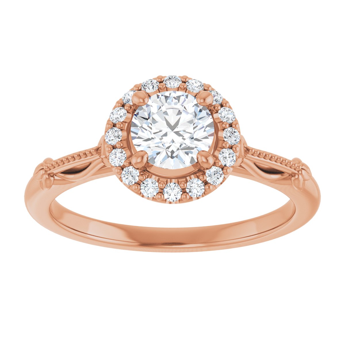 Round Halo-Style Engagement Ring Semi-Mount - gallery - Series 124330