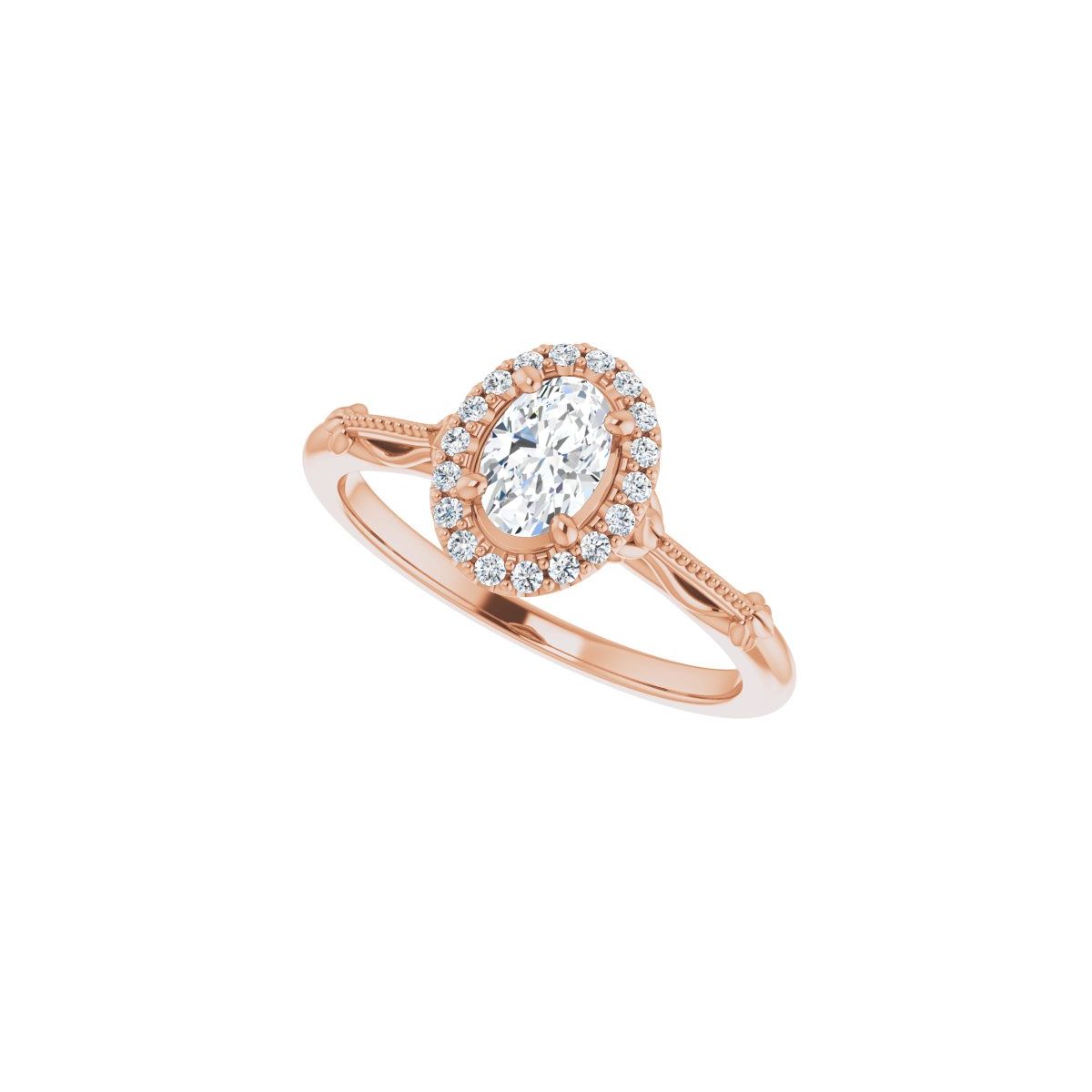 Oval Halo-Style Engagement Ring Semi-Mount - gallery - Series 124330