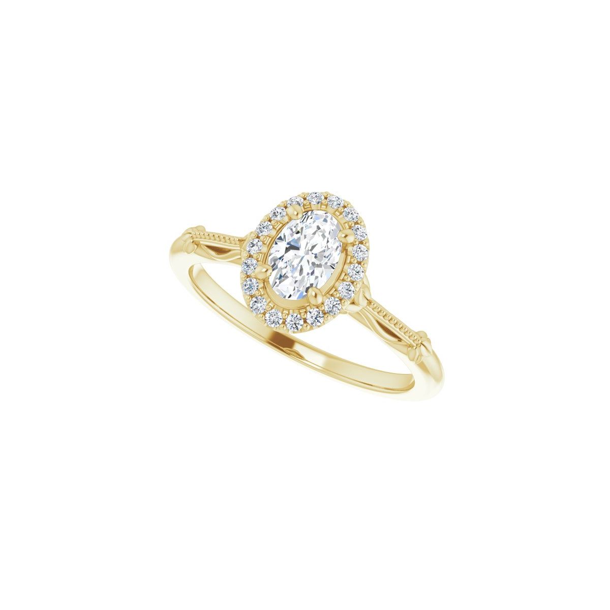 Oval Halo-Style Engagement Ring Semi-Mount - gallery - Series 124330