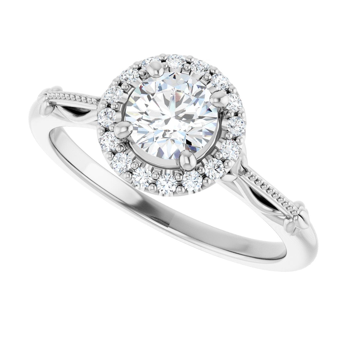 Round Halo-Style Engagement Ring Semi-Mount - gallery - Series 124330