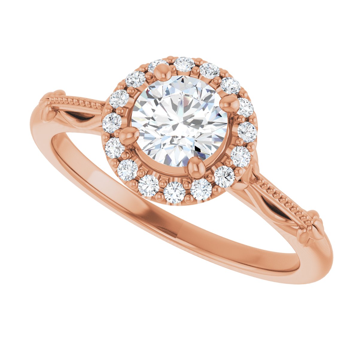 Round Halo-Style Engagement Ring Semi-Mount - gallery - Series 124330