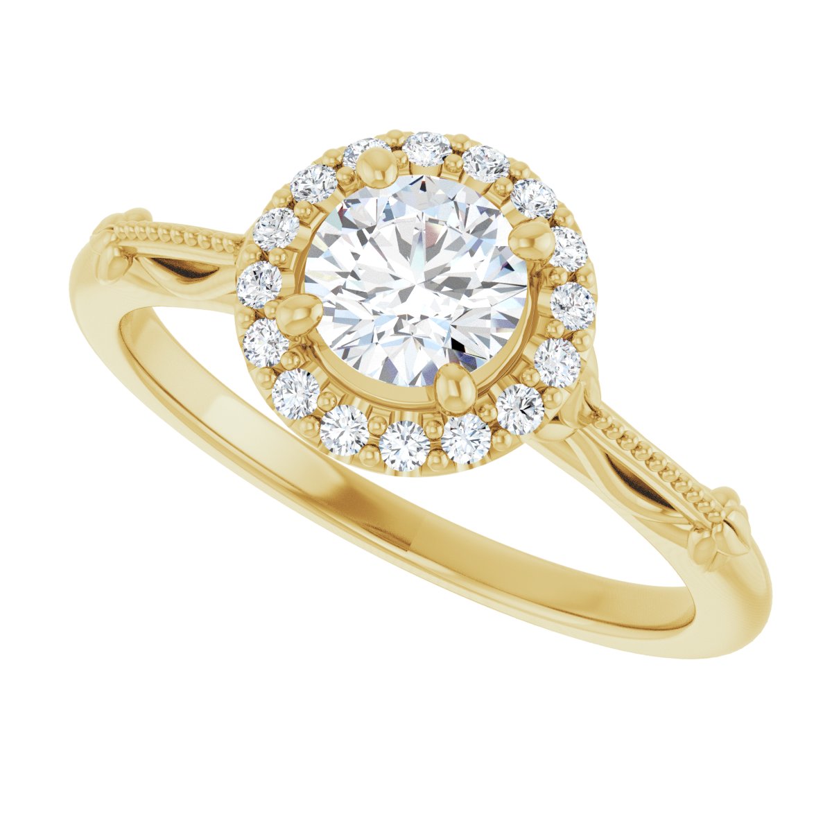 Round Halo-Style Engagement Ring Semi-Mount - gallery - Series 124330