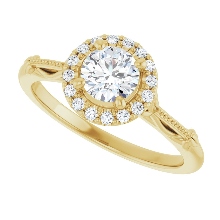 Round Halo-Style Engagement Ring Semi-Mount - gallery - Series 124330