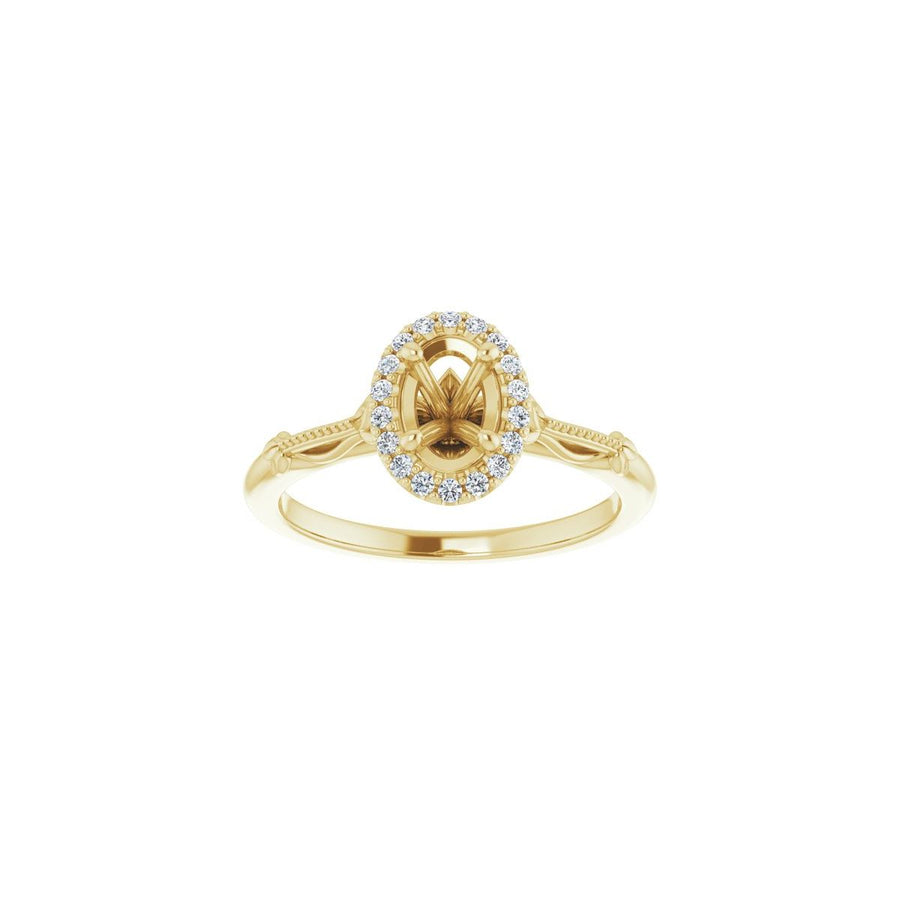 Oval Halo-Style Engagement Ring Semi-Mount - gallery - Series 124330