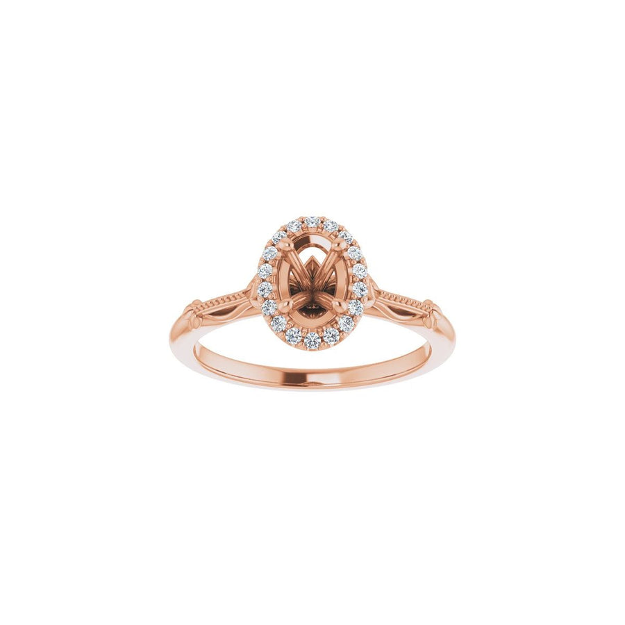 Oval Halo-Style Engagement Ring Semi-Mount - gallery - Series 124330