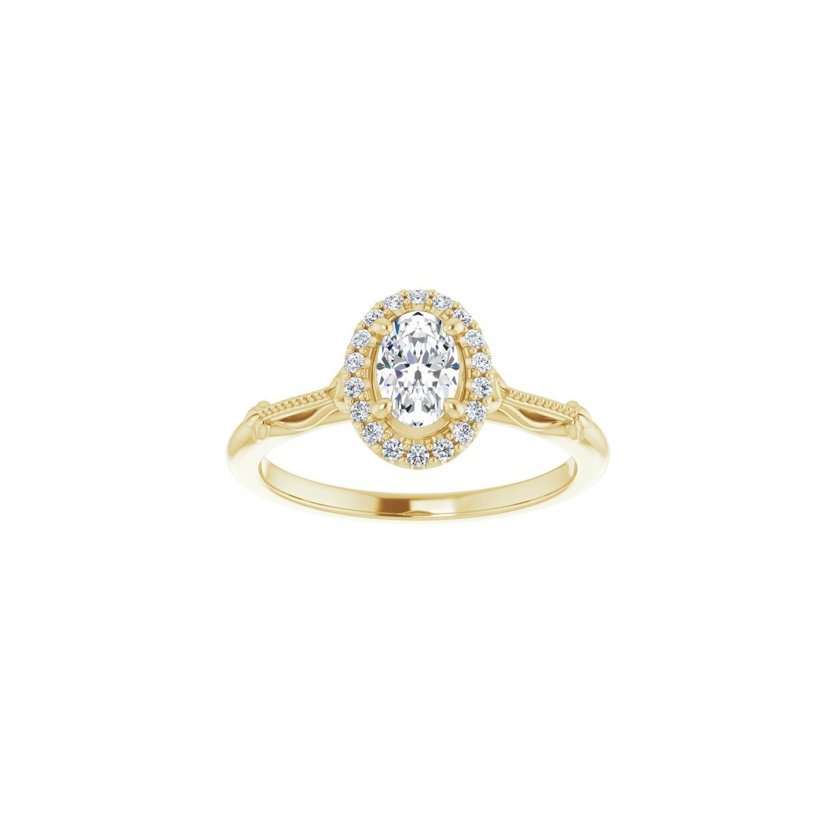 Oval Halo-Style Engagement Ring Semi-Mount - gallery - Series 124330