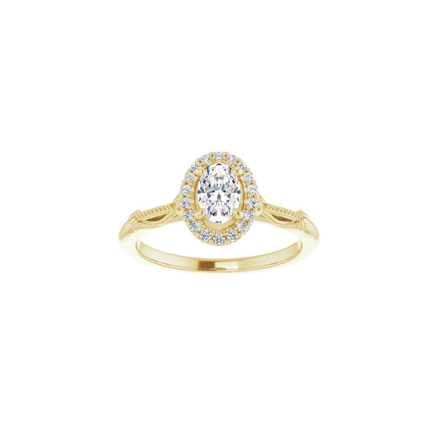 Oval Halo-Style Engagement Ring Semi-Mount - gallery - Series 124330