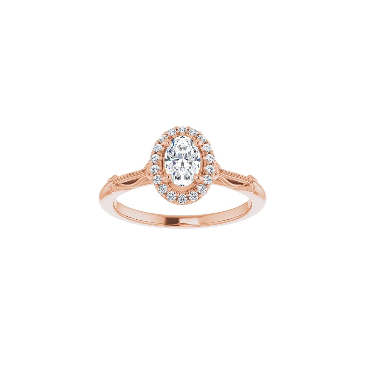 Oval Halo-Style Engagement Ring Semi-Mount - gallery - Series 124330