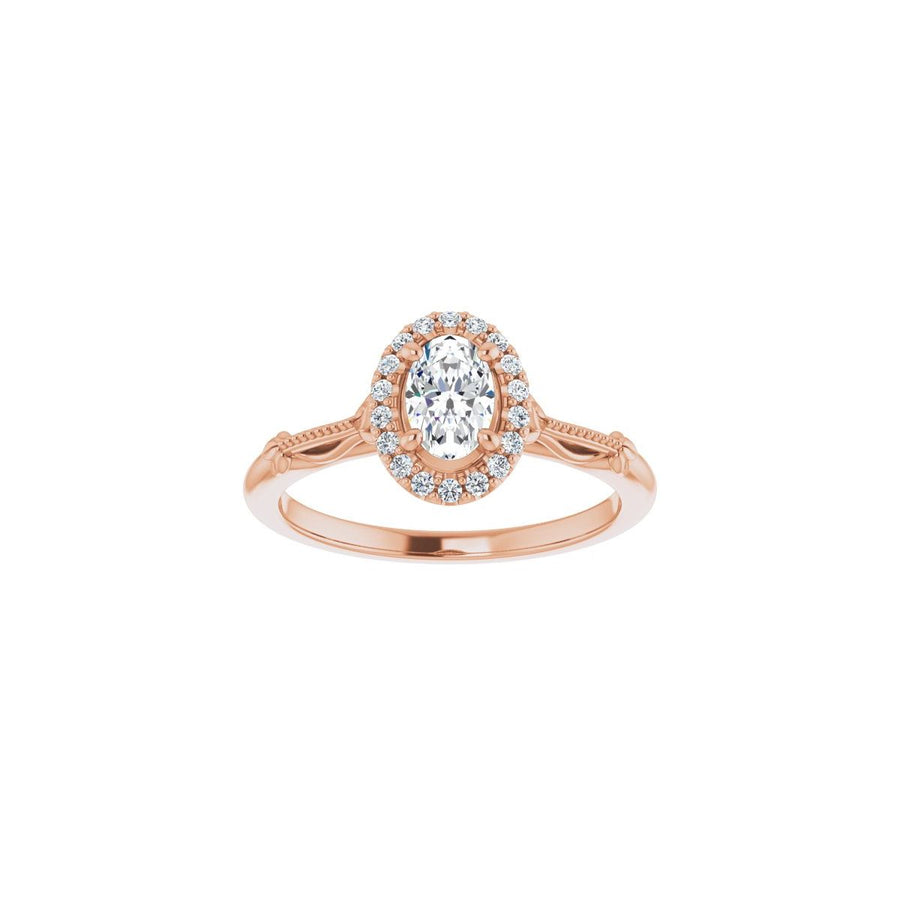 Oval Halo-Style Engagement Ring Semi-Mount - gallery - Series 124330