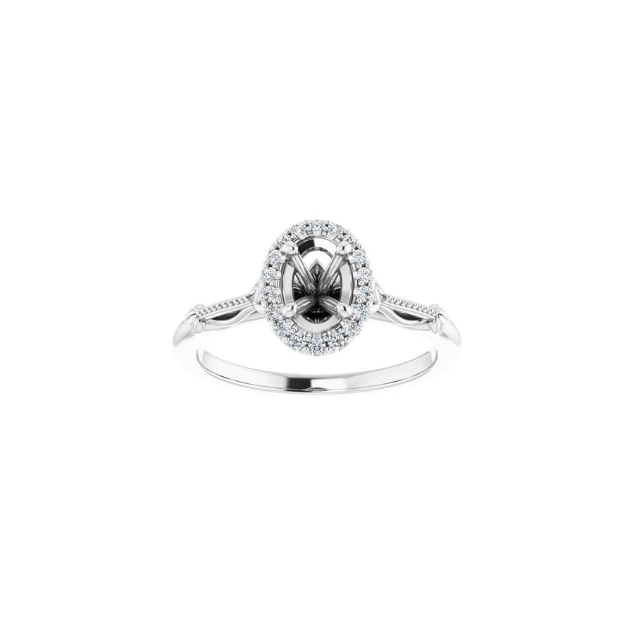 Oval Halo-Style Engagement Ring Semi-Mount - gallery - Series 124330