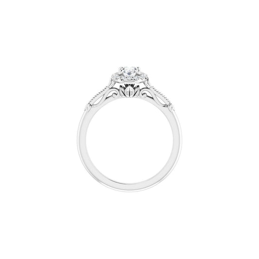 Oval Halo-Style Engagement Ring Semi-Mount - gallery - Series 124330