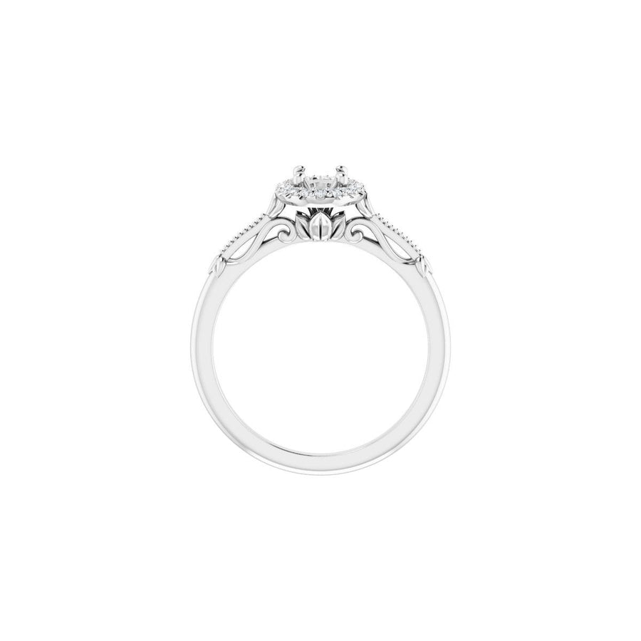 Oval Halo-Style Engagement Ring Semi-Mount - gallery - Series 124330