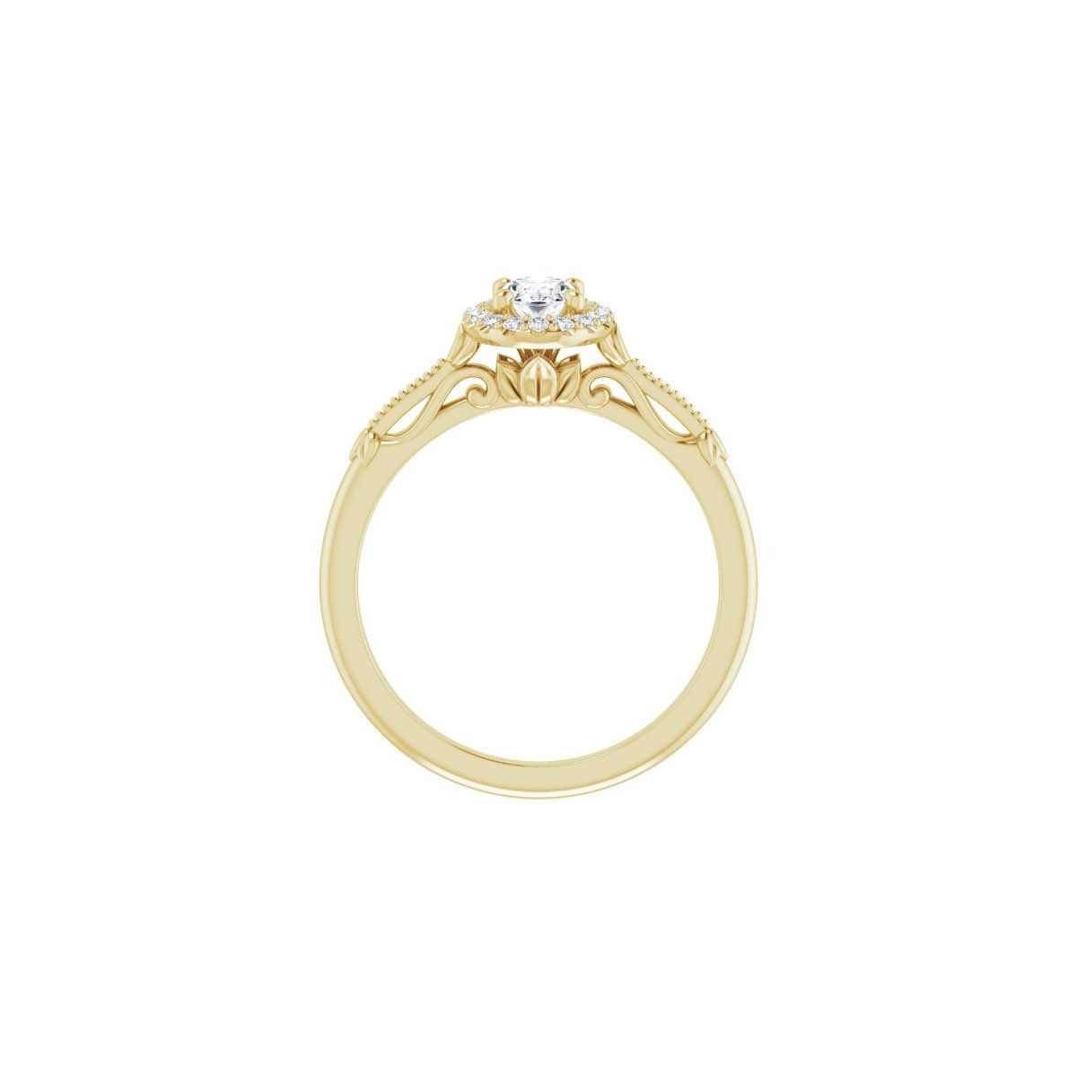 Oval Halo-Style Engagement Ring Semi-Mount - gallery - Series 124330