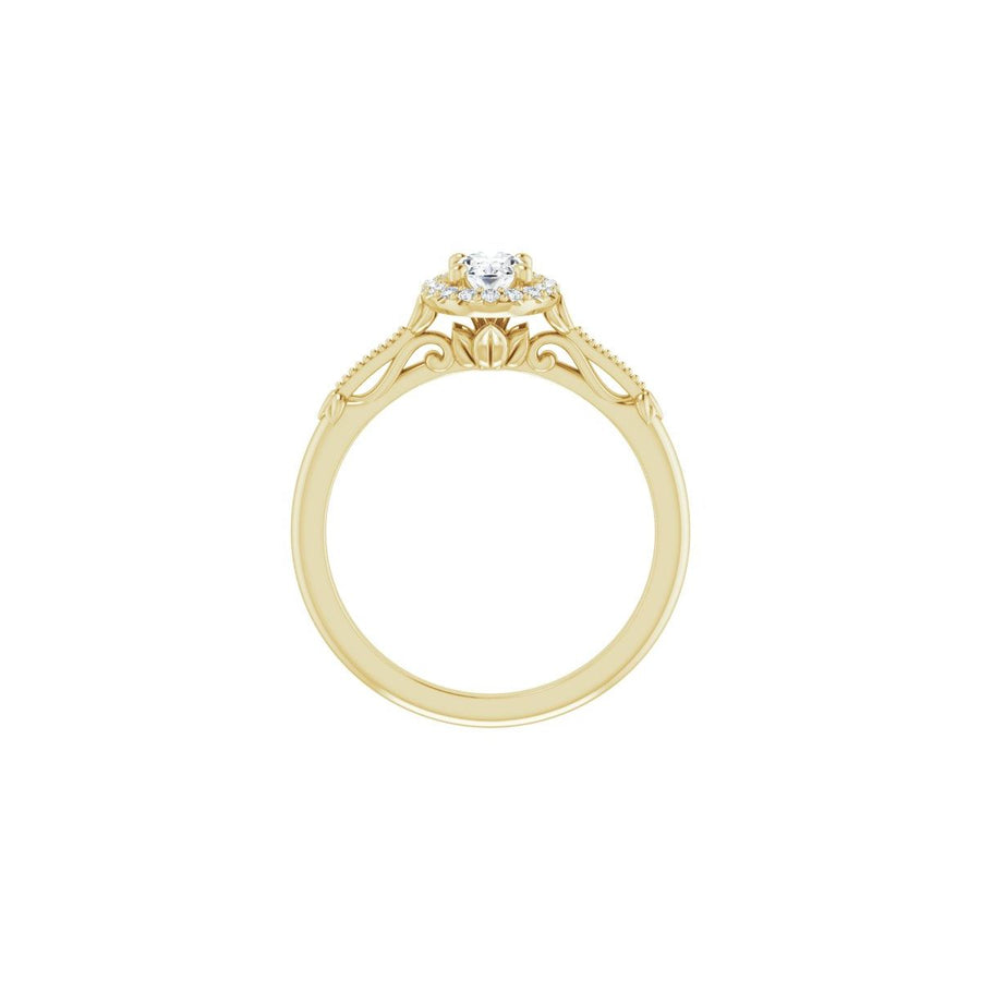 Oval Halo-Style Engagement Ring Semi-Mount - gallery - Series 124330