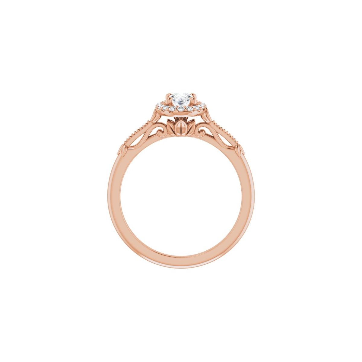 Oval Halo-Style Engagement Ring Semi-Mount - gallery - Series 124330