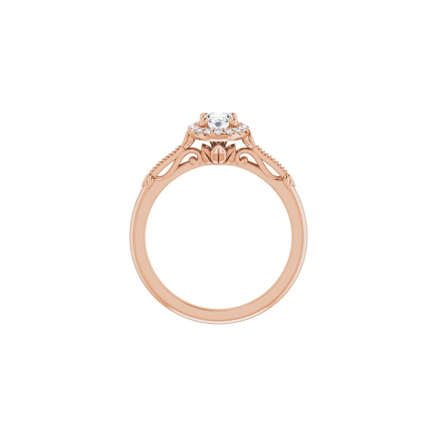 Oval Halo-Style Engagement Ring Semi-Mount - gallery - Series 124330