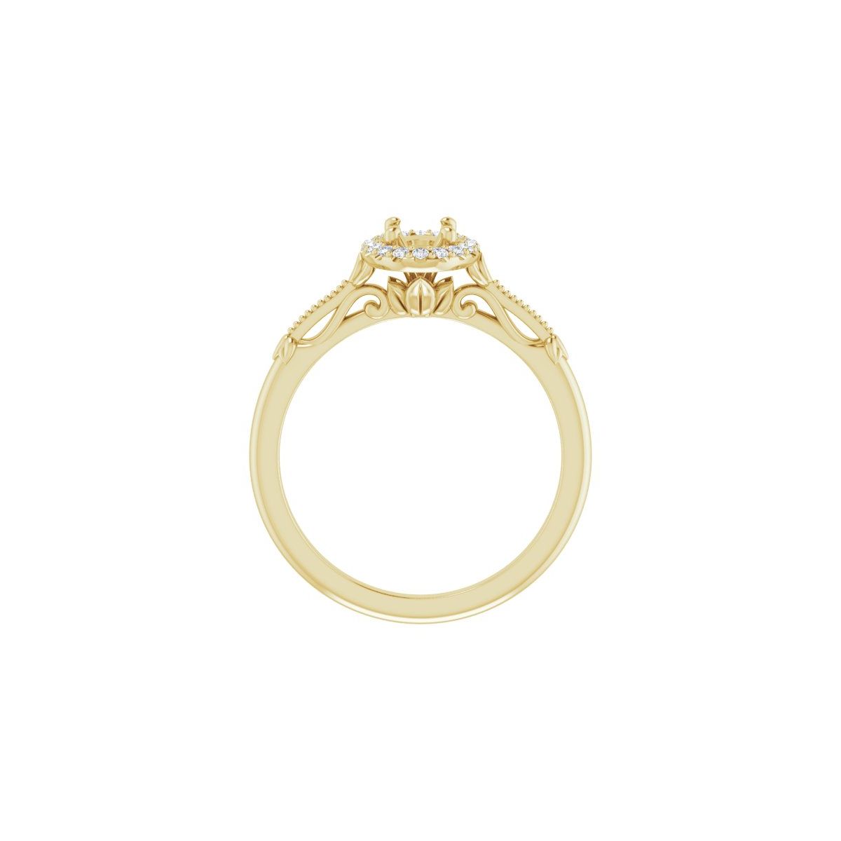 Oval Halo-Style Engagement Ring Semi-Mount - gallery - Series 124330
