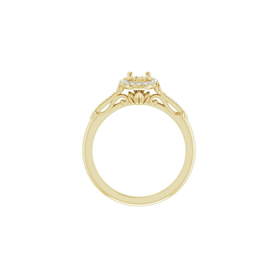 Oval Halo-Style Engagement Ring Semi-Mount - gallery - Series 124330