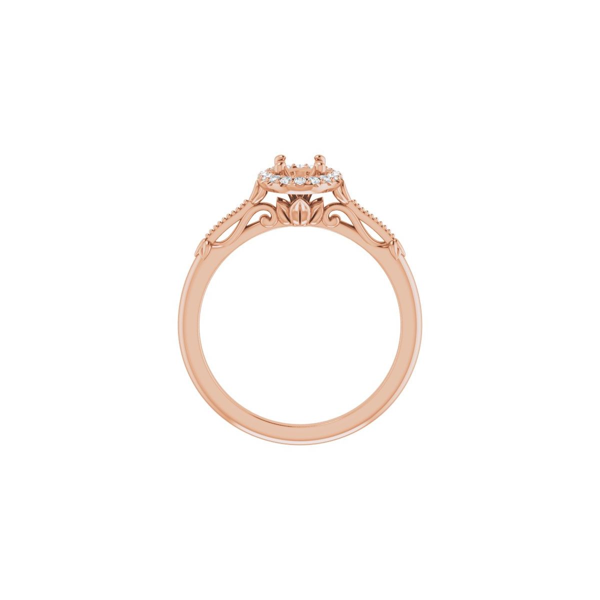 Oval Halo-Style Engagement Ring Semi-Mount - gallery - Series 124330